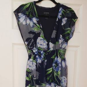 En Focus Studio Blue Floral Maxi Dress